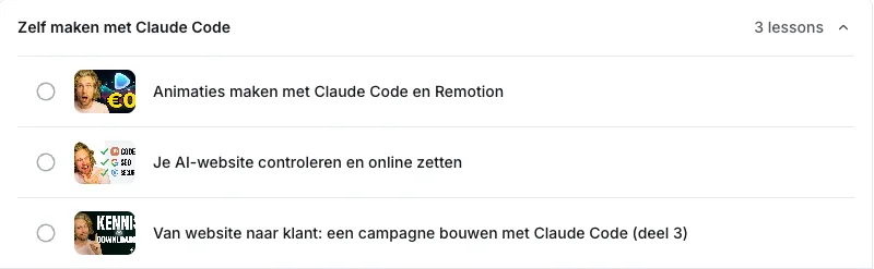 Drie gratis videolessen over zelf maken met Claude Code